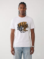 True Religion White Regular Fit Graphic Pure Cotton Tshirt