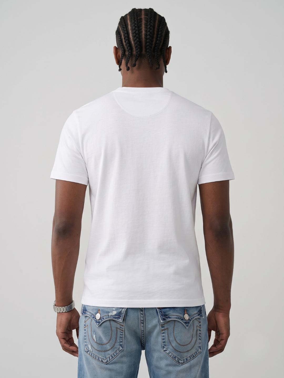 True Religion White Regular Fit Graphic Pure Cotton Tshirt
