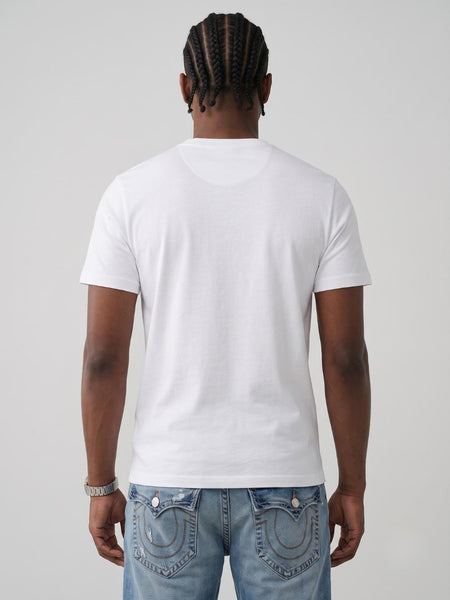 True Religion White Regular Fit Graphic Pure Cotton Tshirt