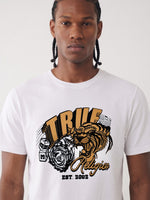 True Religion White Regular Fit Graphic Pure Cotton Tshirt