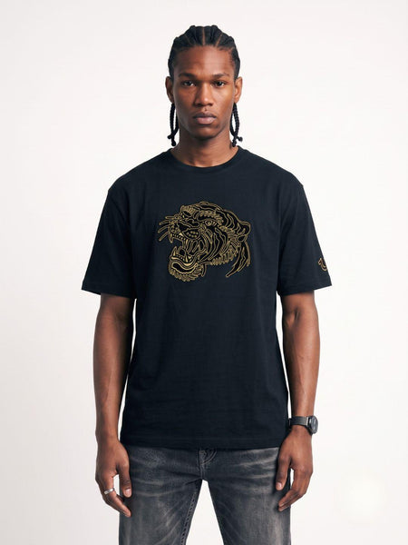 True Religion Black Boxy Fit Graphic Pure Cotton Tshirt