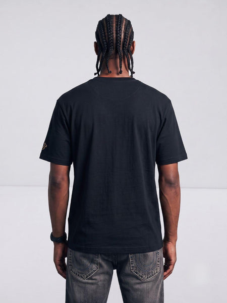 True Religion Black Boxy Fit Graphic Pure Cotton Tshirt