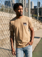 True Religion Khakhi Regular Fit Solid Pure Cotton Tshirt