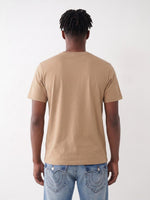 True Religion Khakhi Regular Fit Solid Pure Cotton Tshirt