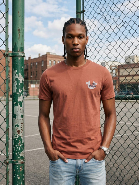 True Religion Rust Regular Fit Solid Pure Cotton Tshirt