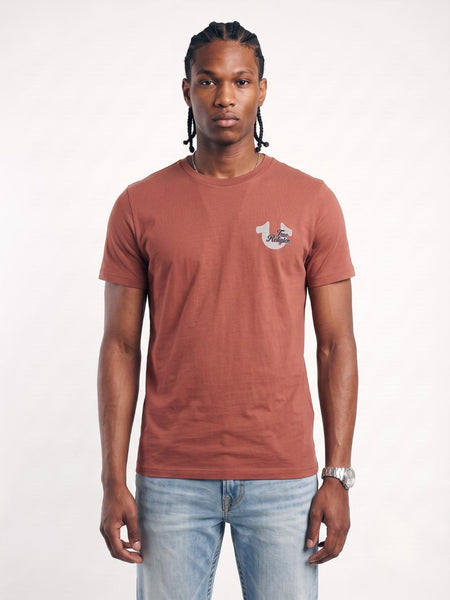 True Religion Rust Regular Fit Solid Pure Cotton Tshirt
