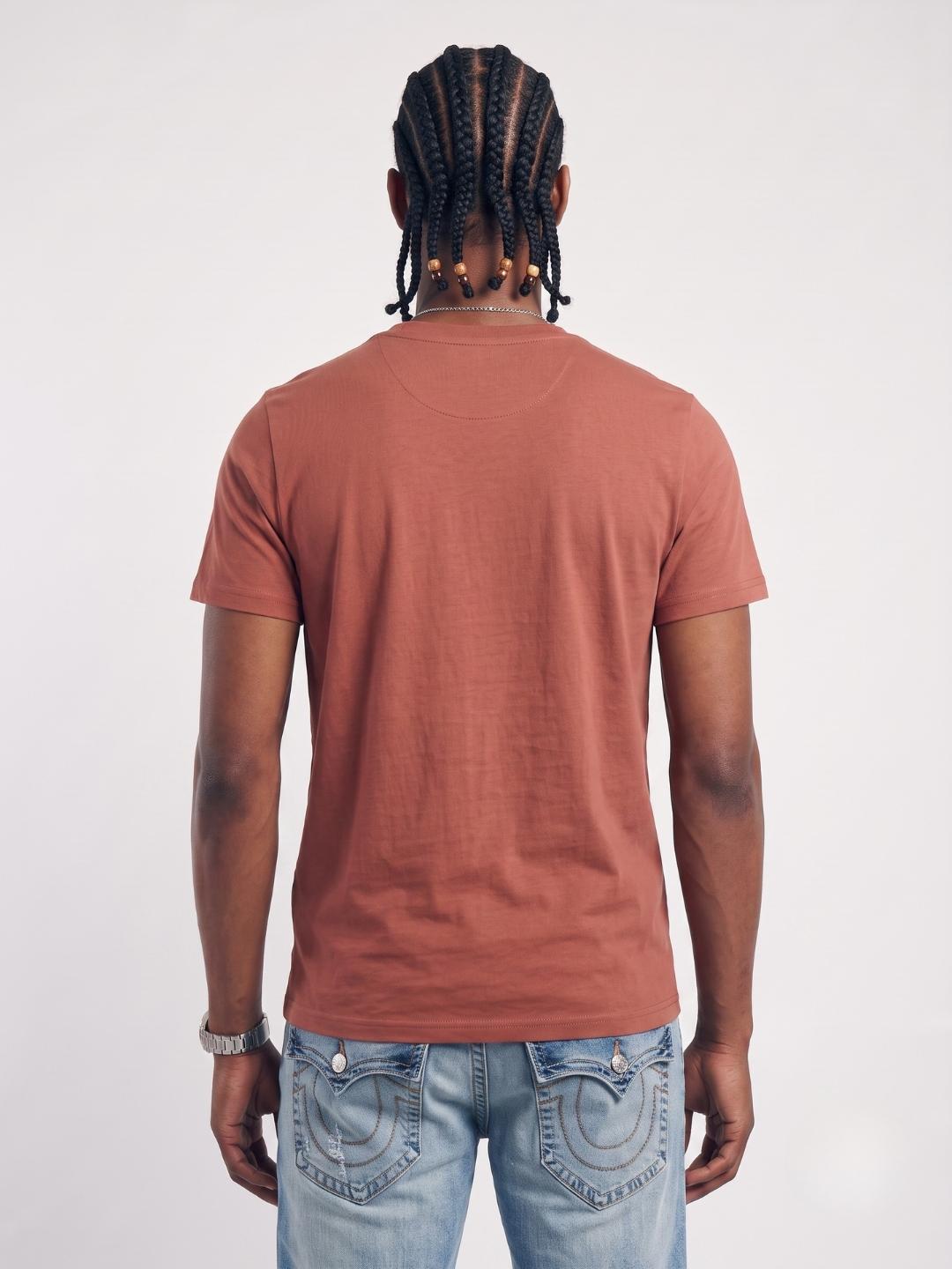 True Religion Rust Regular Fit Solid Pure Cotton Tshirt