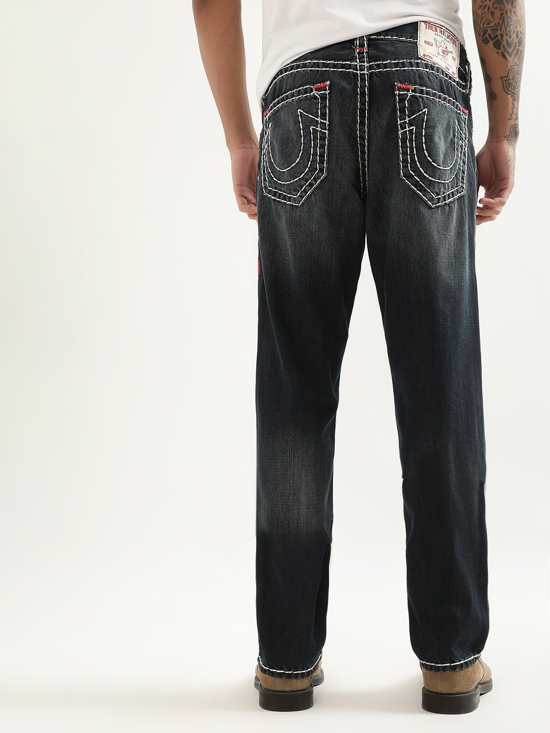 Men super t ricky straight fit dark wash jeans