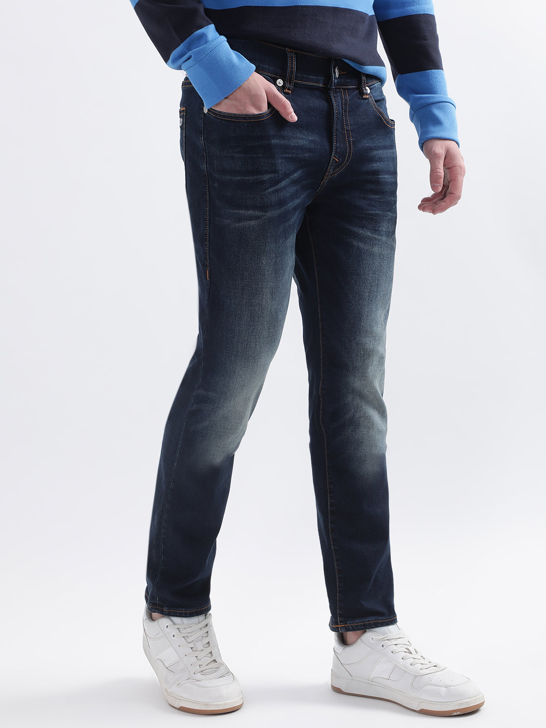 Men sn rocco skinny fit medium wash jeans