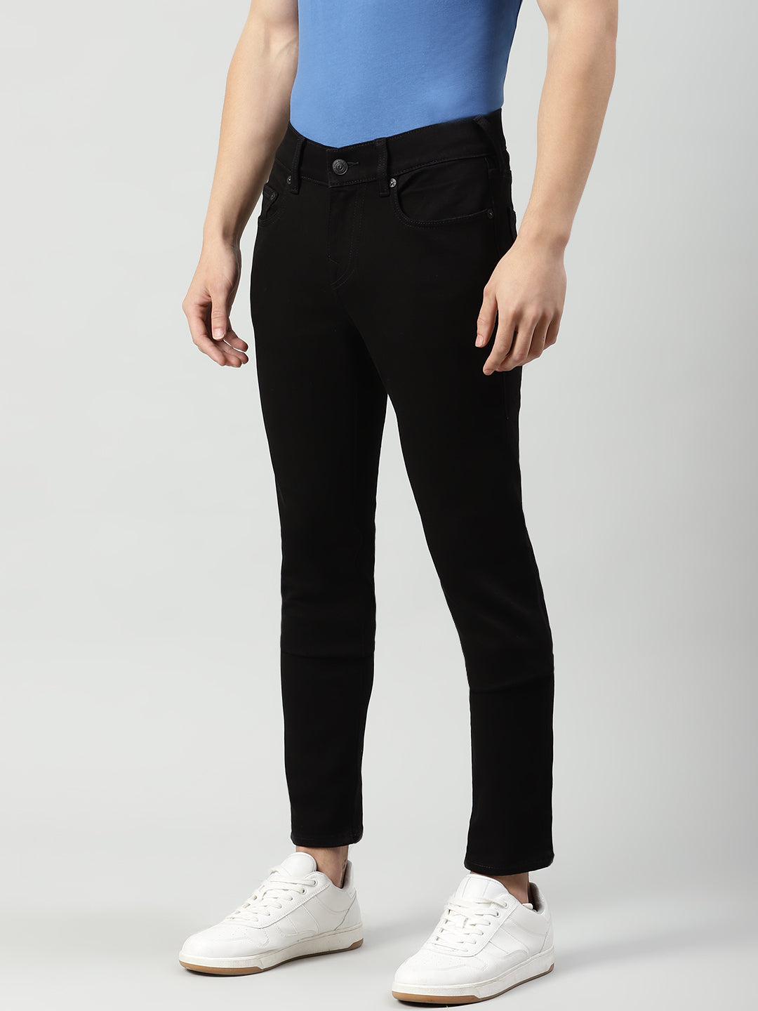 True Religion Men Black Solid Skinny Fit Jeans