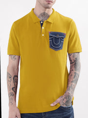 True Religion Yellow Regular Fit Polo Tshirt