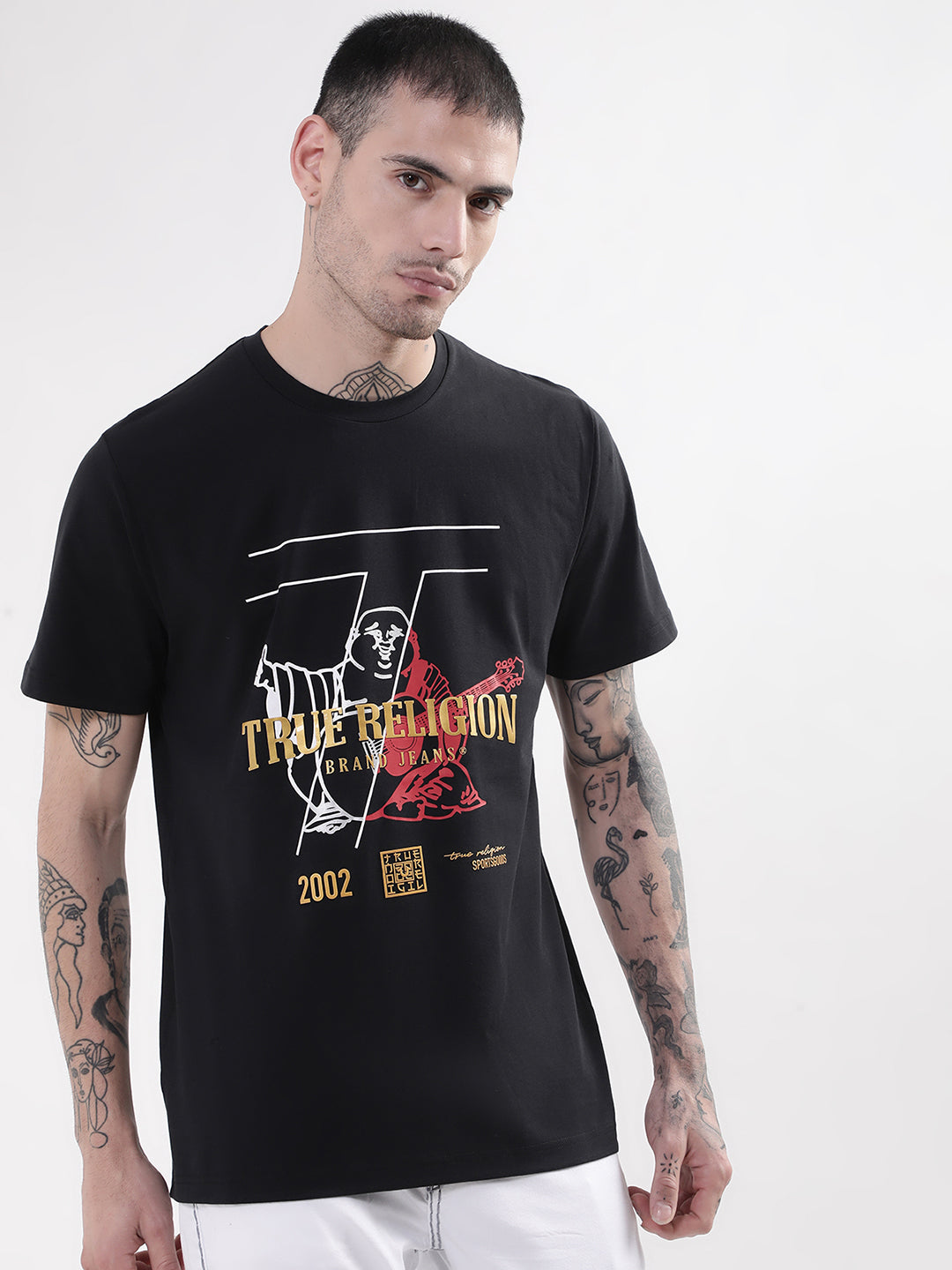 Black graphic logo regular fit tshirt