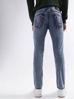 True Religion Men Blue Solid Skinny Fit Jeans