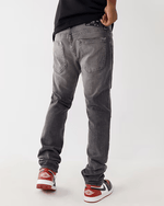 True Religion Super T Skinny Dark Grey Lightly Washed Mid Rise Distressed Jeans