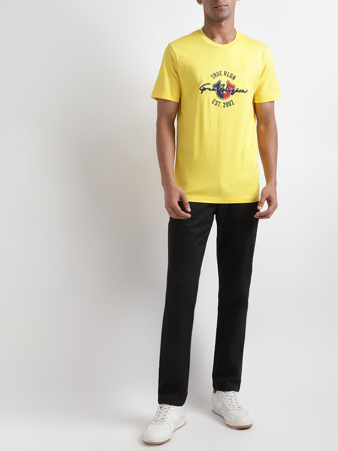 Yellow logo regular fit tshirt