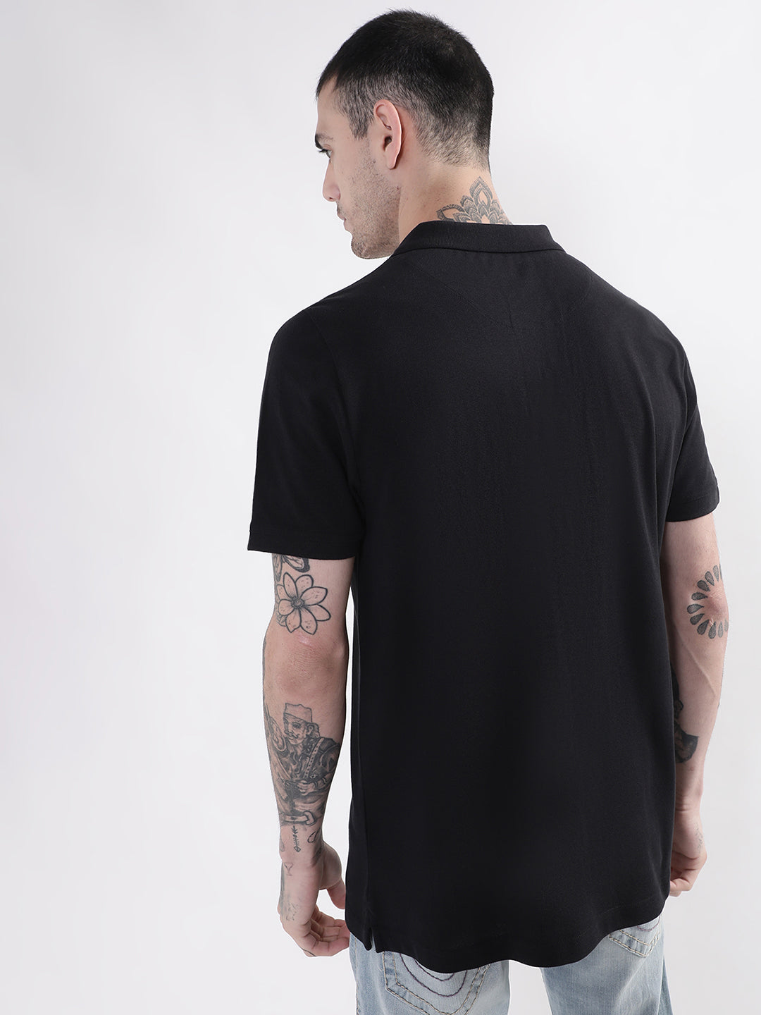 True Religion Black Regular Fit Polo T-Shirt