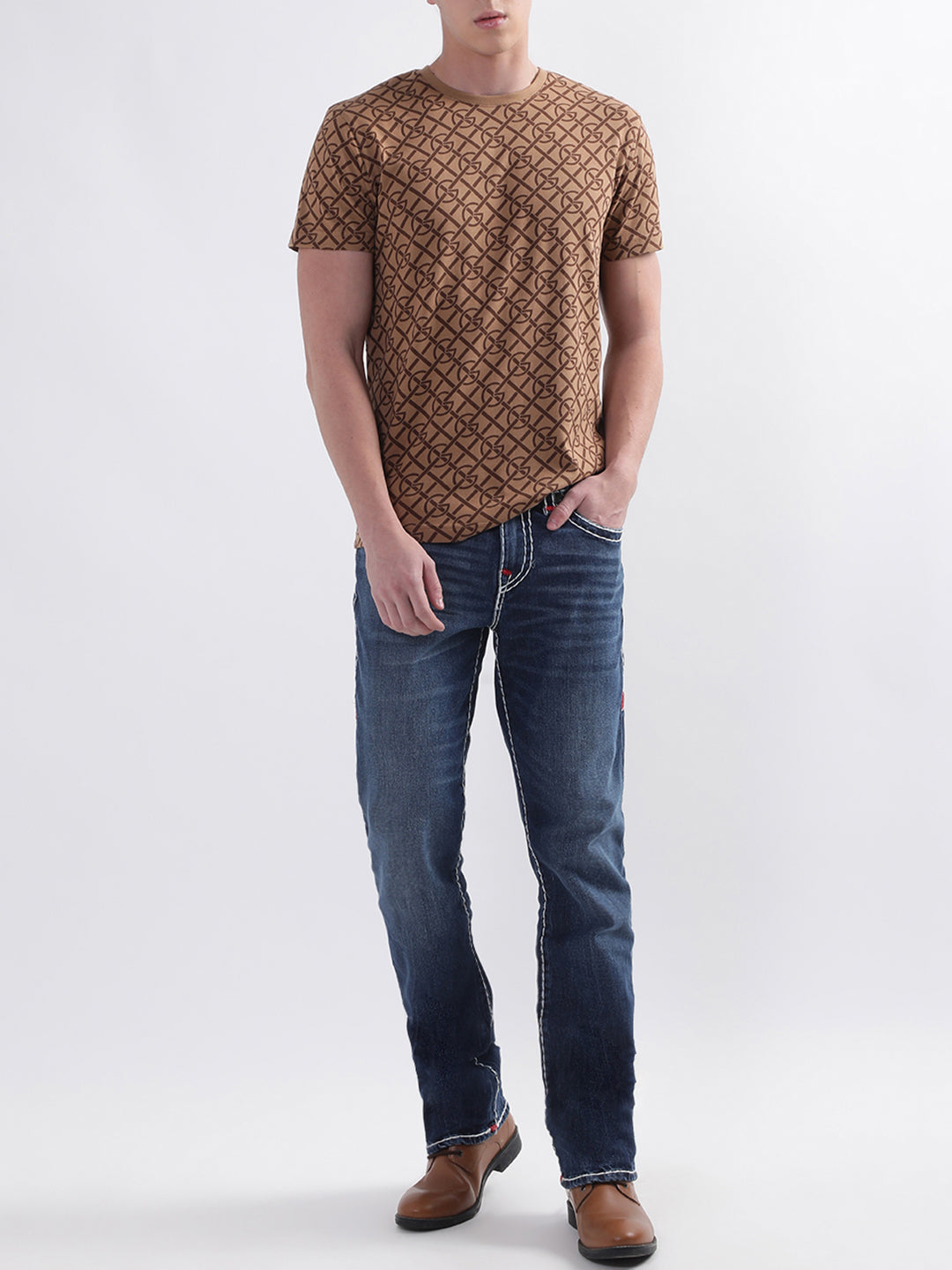 Men super t ricky straight fit dark wash jeans
