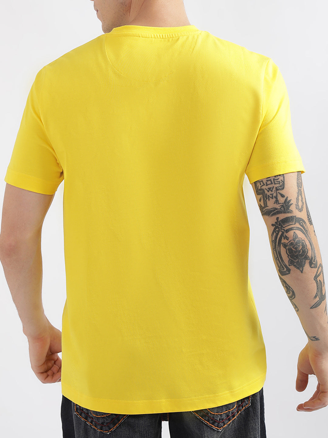 Safety yellow fashion logo regular fit tshirt