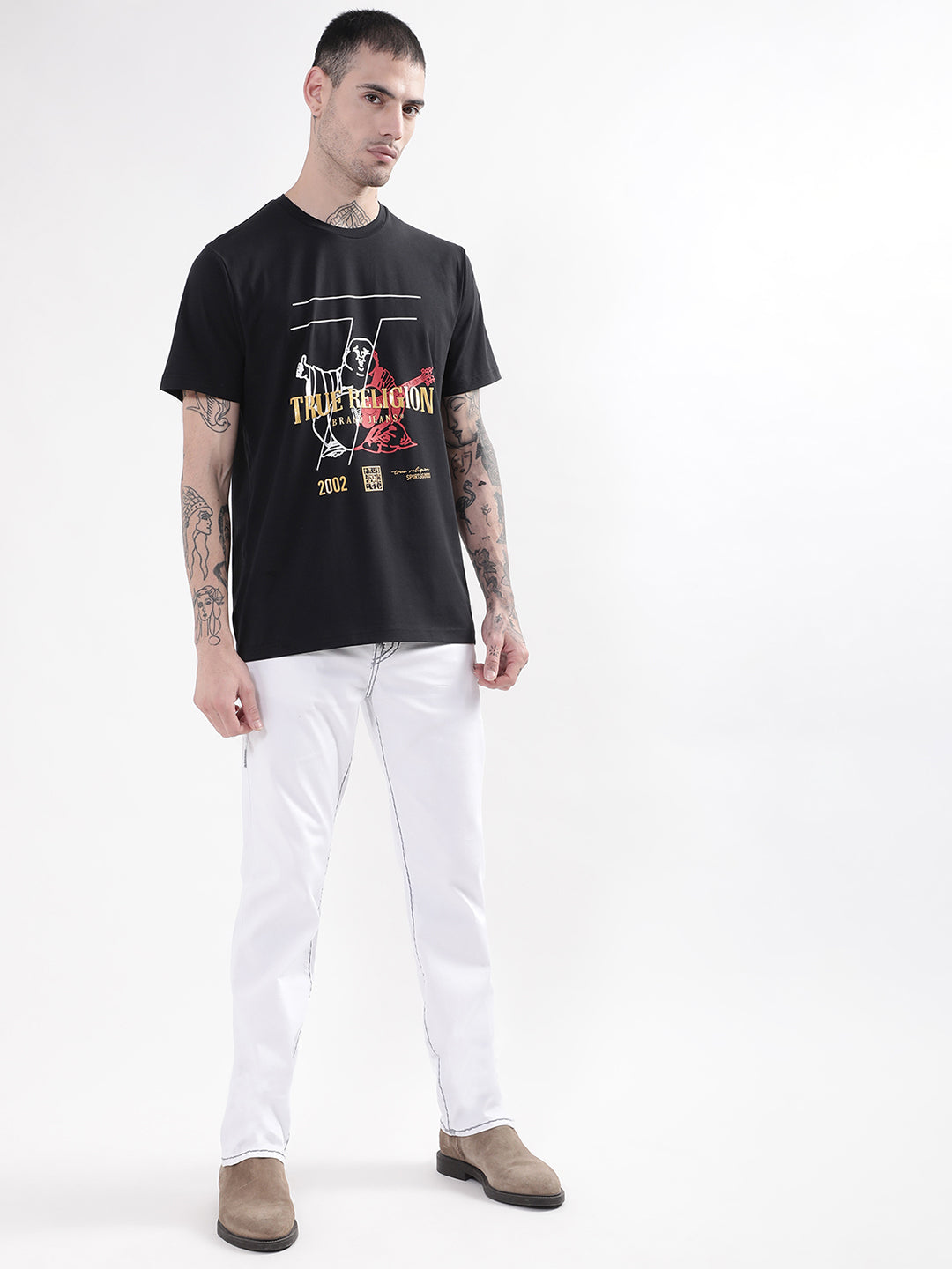 Black graphic logo regular fit tshirt
