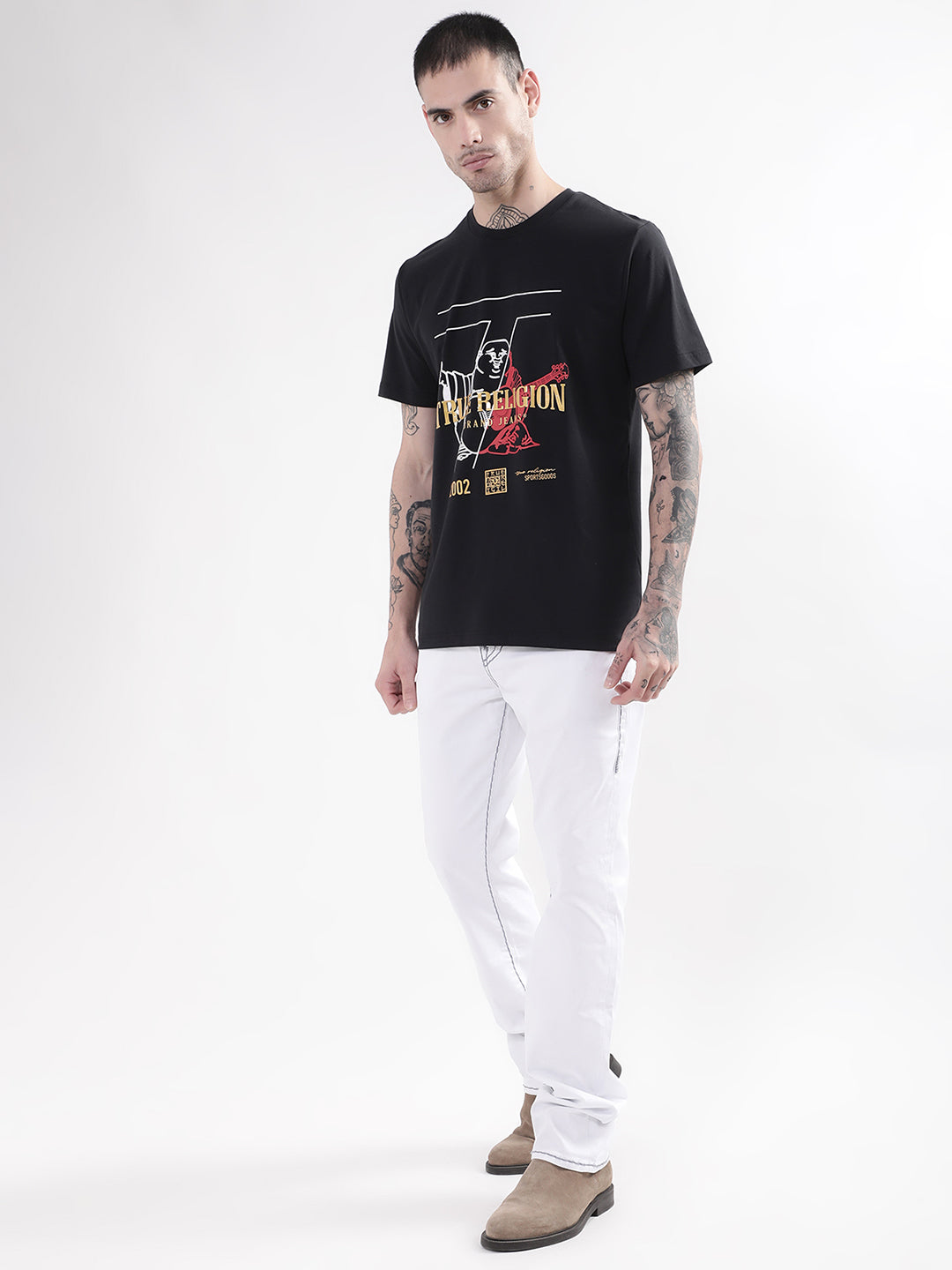 Black graphic logo regular fit tshirt