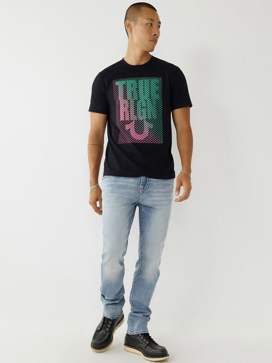 True Religion Mens Super T Rocco Slim Fit Blue Mid Rise Jeans