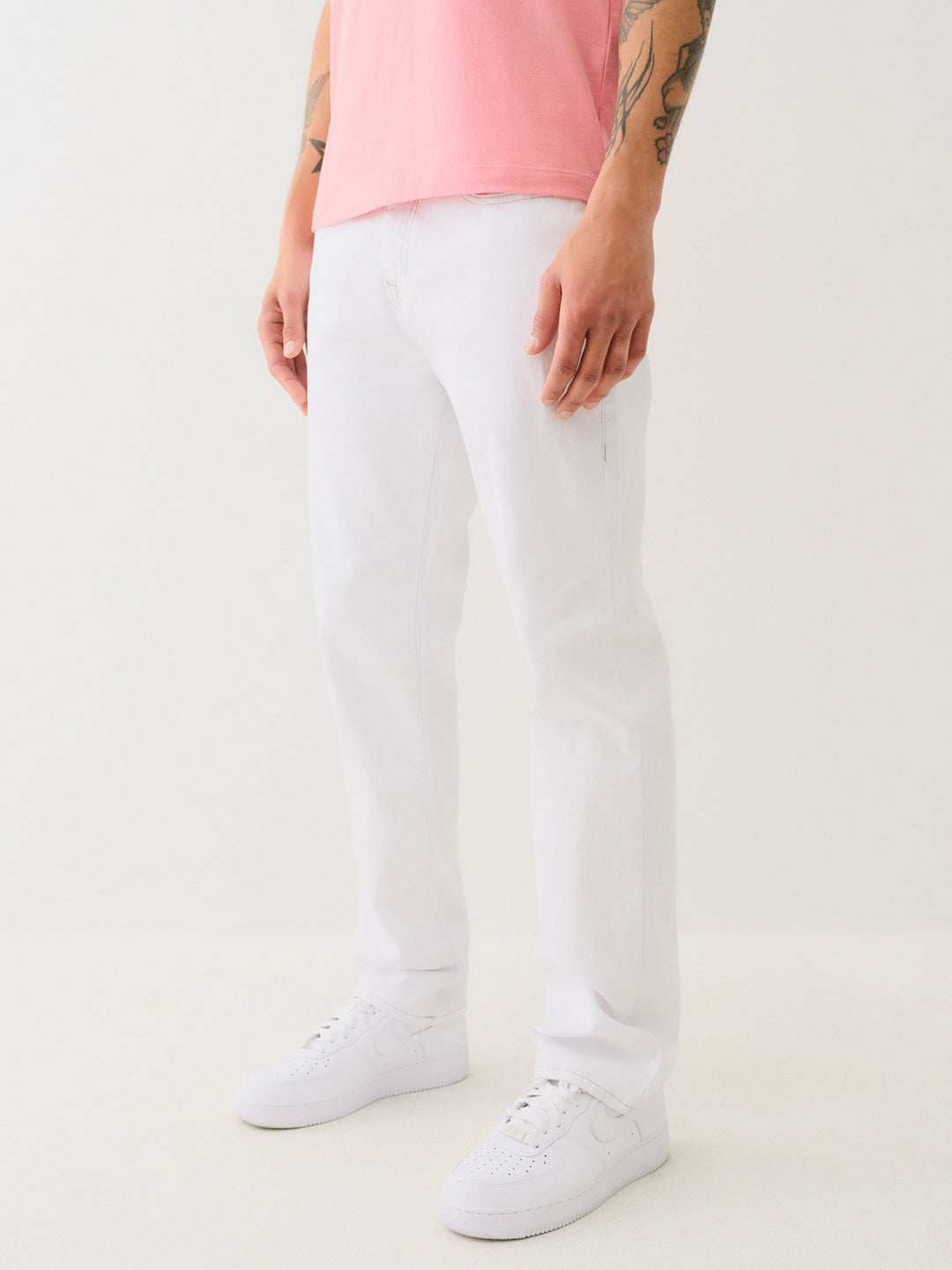True Religion Men White Skinny Fit Solid Jeans