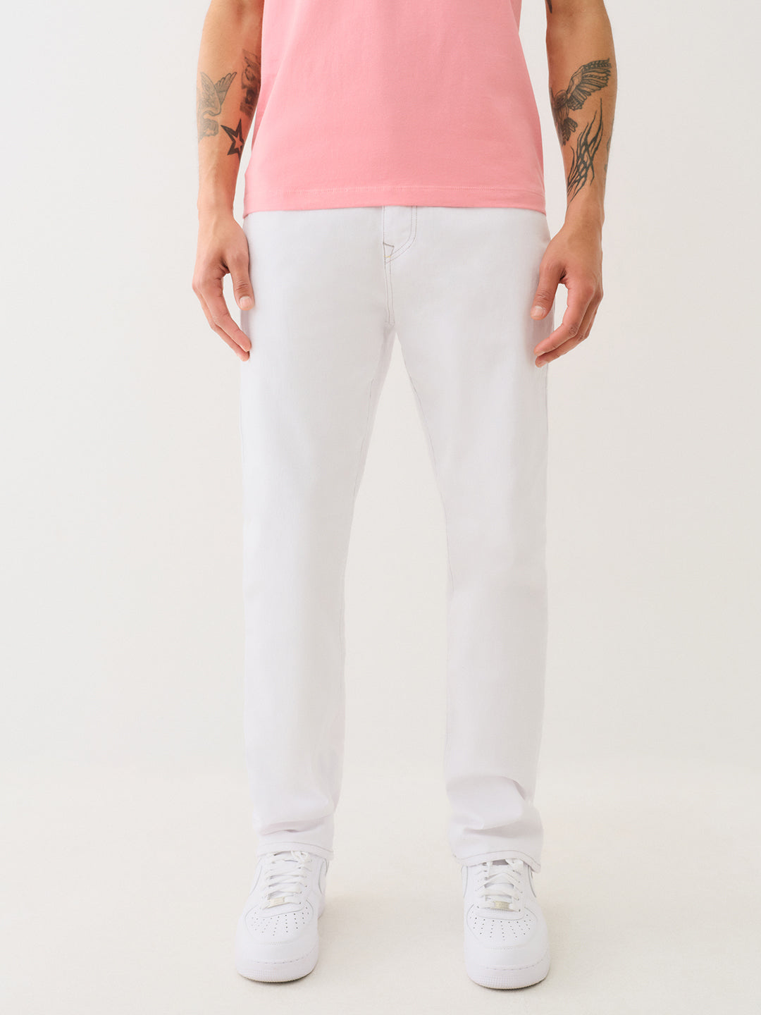 True Religion Men White Skinny Fit Solid Jeans