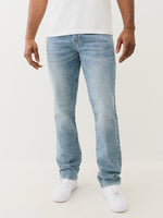 True Religion Men Blue Straight Fit Washed Jeans