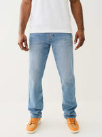 True Religion Men Blue Straight Fit Washed Jeans