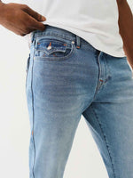 True Religion Men Blue Straight Fit Washed Jeans