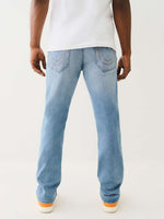 True Religion Men Blue Straight Fit Washed Jeans