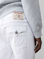 True Religion Men White Straight Fit Solid Jeans