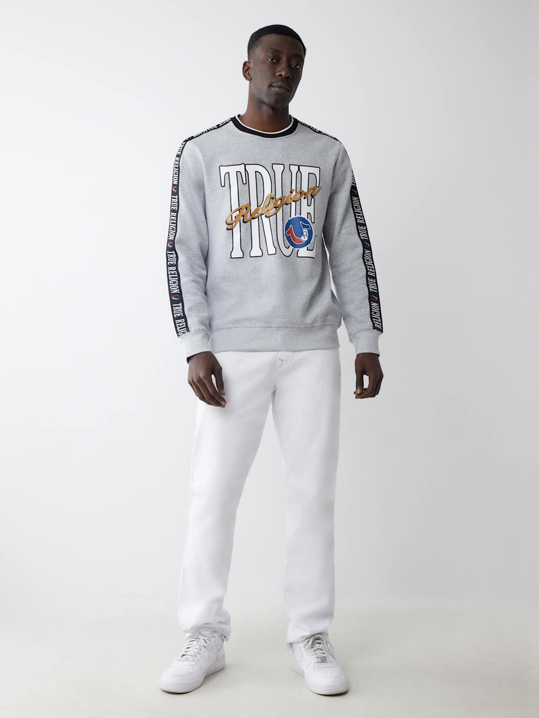 True Religion Men White Straight Fit Solid Jeans