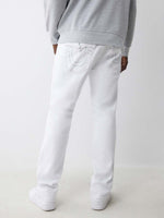 True Religion Men White Straight Fit Solid Jeans