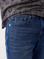 True Religion Men Blue Straight Fit Washed Jeans