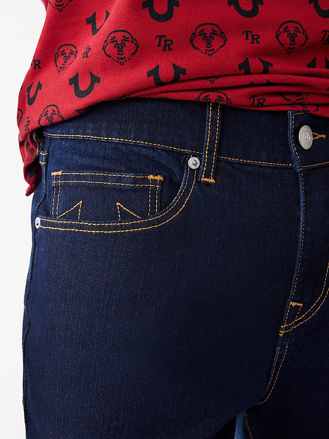 True Religion Men Blue Slim Fit Washed Jeans