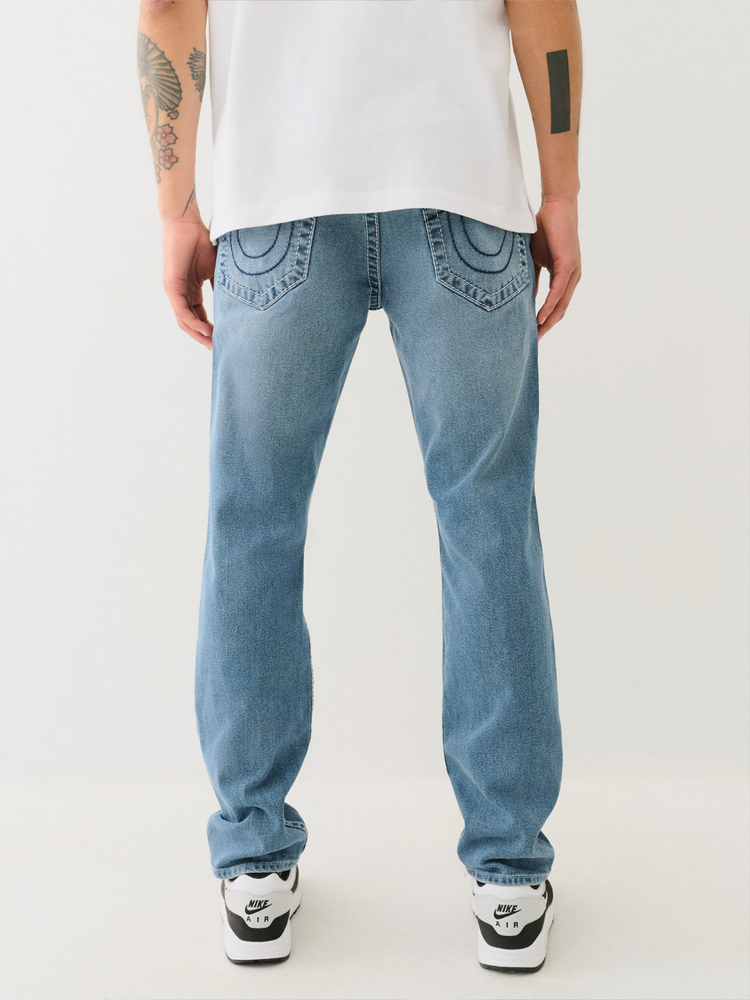 True Religion Men Blue Slim Fit Washed Jeans