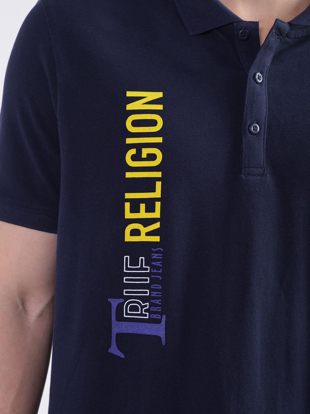 Peacoat fashion logo regular fit polo tshirt