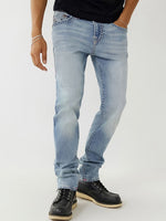 True Religion Mens Super T Rocco Slim Fit Blue Mid Rise Jeans