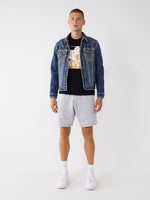 True Religion Men Blue Washed Collar Jacket