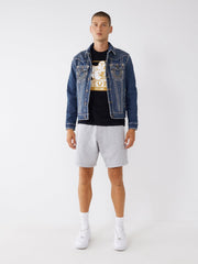 True Religion Men Blue Washed Collar Jacket