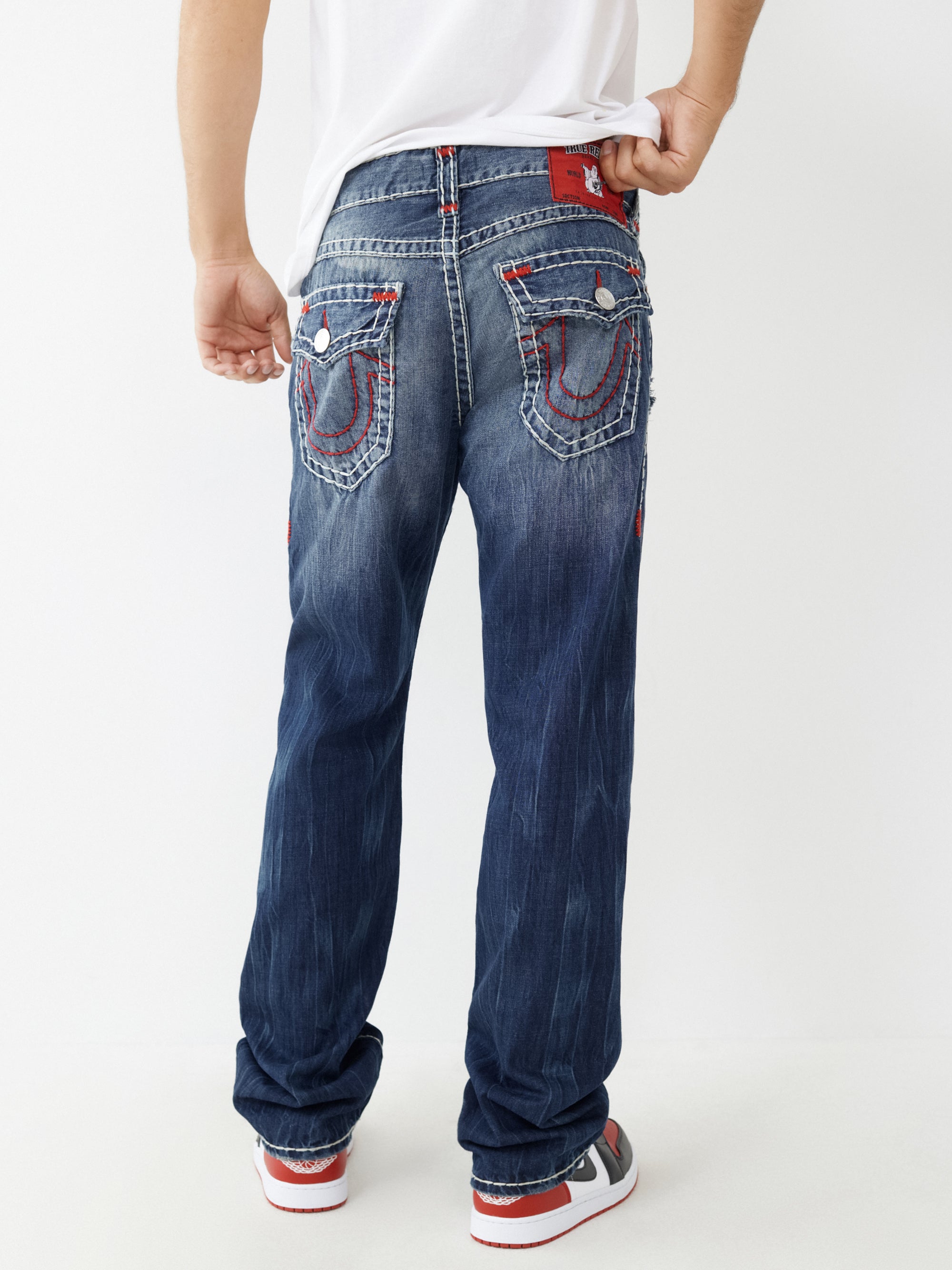 Men super t ricky straight fit medium wash jeans