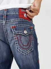True Religion Men Super T Ricky Straight Fit Medium Wash Jeans