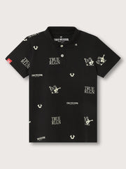 True Religion Kids Black Regular Fit Polo Tshirt