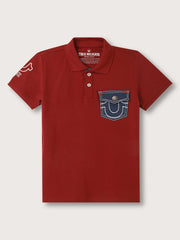 True Religion Kids Wine Regular Fit Polo Tshirt