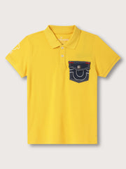 True Religion Kids Yellow Regular Fit Polo Tshirt