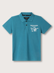 True Religion Kids Teal Regular Fit Polo Tshirt