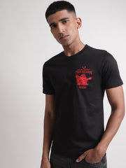 True Religion Black Logo Regular Fit Tshirt