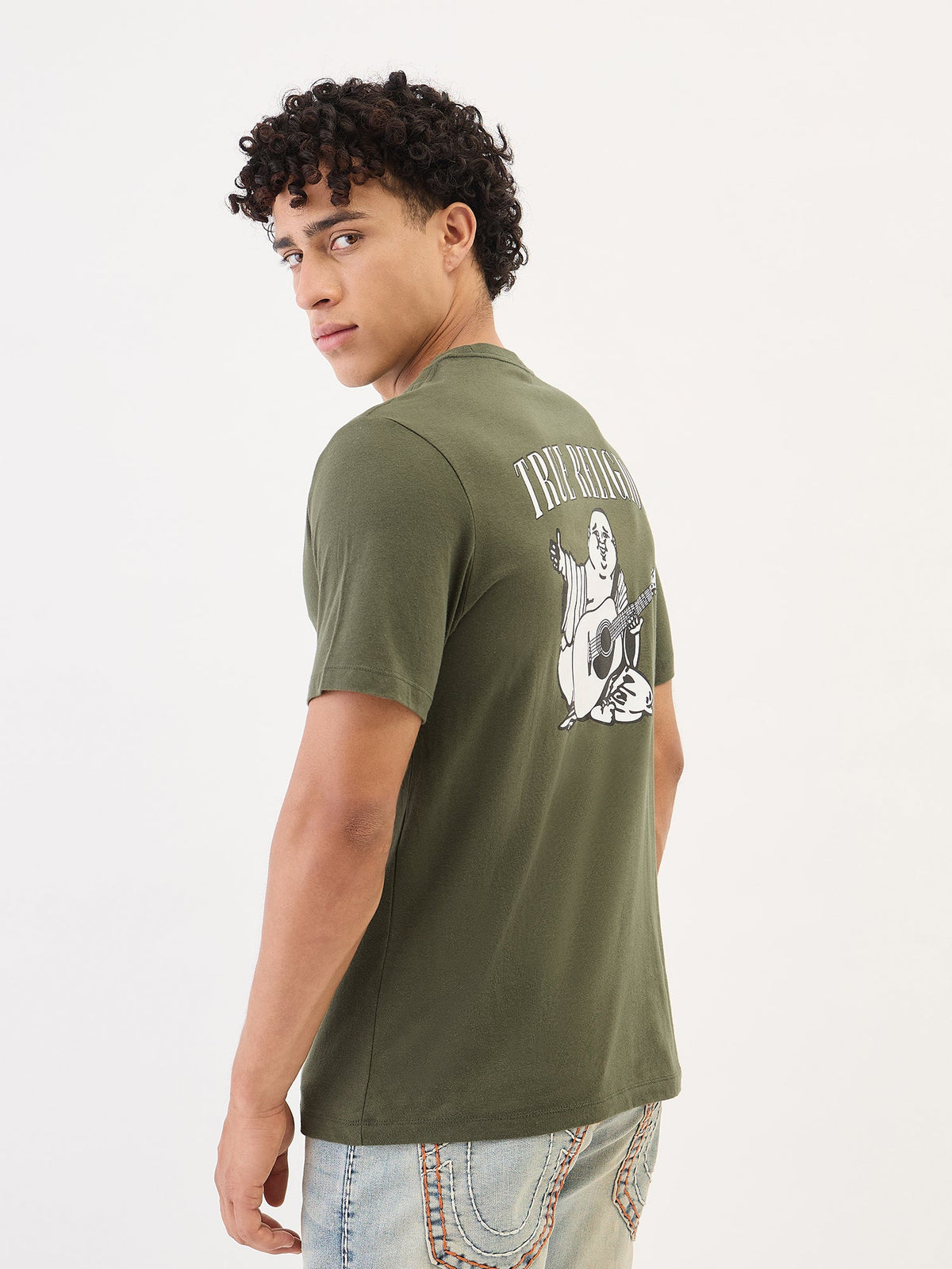True Religion Men Green Round Neck Tshirt