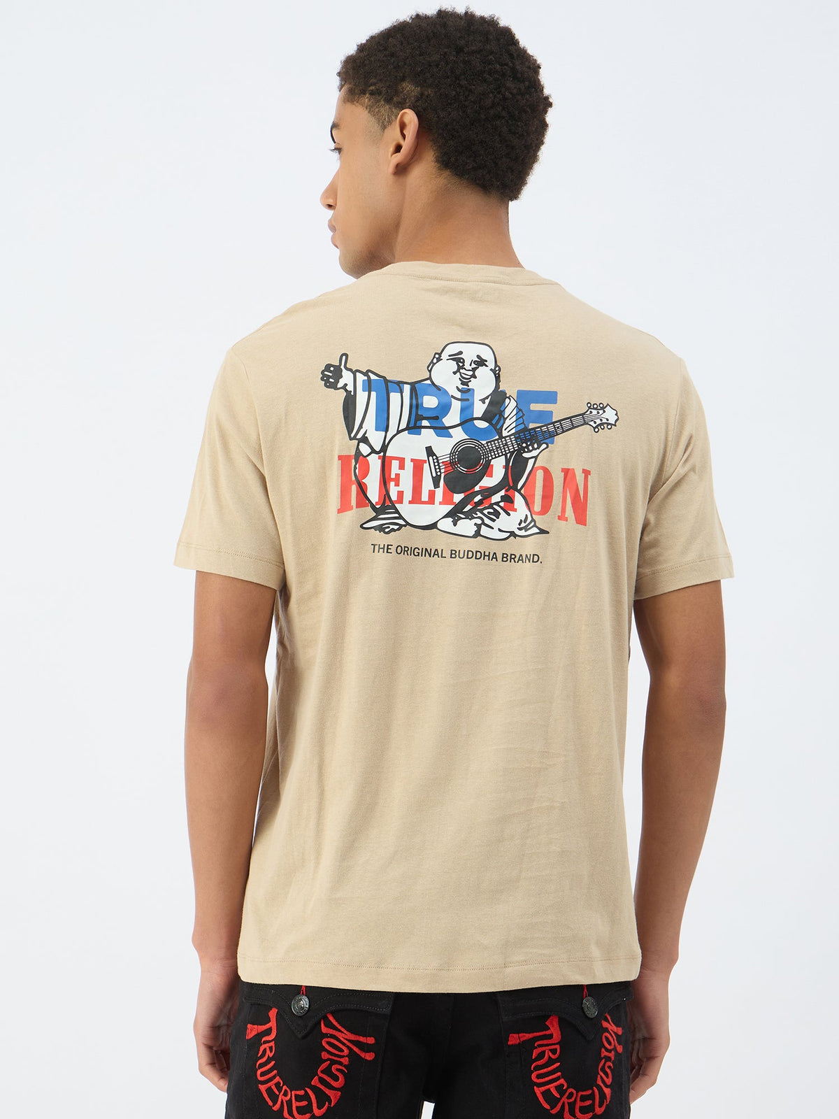True Religion Men Beige Round Neck Tshirt